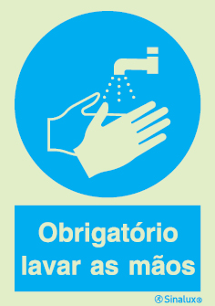Sinal de obrigação, lavar as mãos