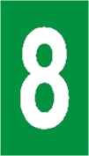 Vinil autoadesivo com o número 8 em fundo verde