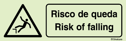 Sinal para parques eólicos, perigo, Risco de queda | Risk of falling