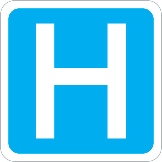Sinal de trânsito, informação, Hospital