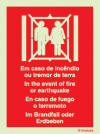 Sinal de em caso de incêndio ou tremor de terra não usar o elevador
