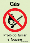 Sinal de proibição, gás - proibido fumar e foguear