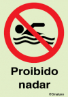 Sinal de proibição, proibido nadar