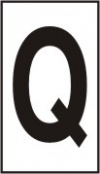 Vinil autoadesivo com a letra Q em fundo branco