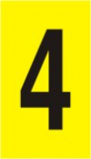 Vinil autoadesivo com o número 4 em fundo amarelo