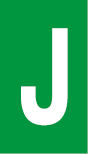 Vinil autoadesivo com a letra J em fundo verde