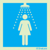 Sinal de informação, chuveiro feminino