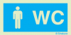 Sinal de informação, instalações sanitárias WC masculino