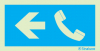Sinal de informação, telefone seta para a esquerda