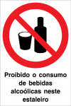 Sinal para estaleiros, proibição, Proibido o consumo de bebidas alcoólicas neste estaleiro