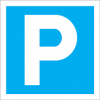 Sinal para parques de estacionamento, informação, Parque