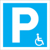 Sinal para parques de estacionamento, informação, Parque para utilizadores com mobilidade condicionada