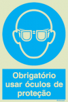 Sinal Risco Covid-19, Obrigação, Obrigatório usar óculos de proteção