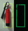 Moldura fotoluminescente para 2 extintores de CO2 de 5 quilos