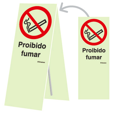 Sinal amovível de 2 faces, Proibido fumar e Proibido fumar