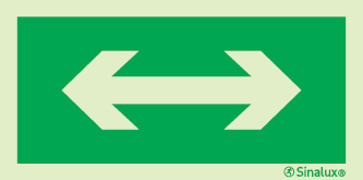 Sinal de evacuação, seta direita e esquerda