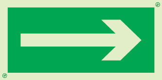 Sinal de evacuação, seta direita ou esquerda