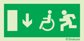 Sinal de Saída para pessoas com deficiência ou mobilidade condicionada