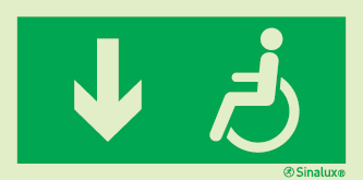 Sinal de Saída para pessoas com deficiência ou mobilidade condicionada