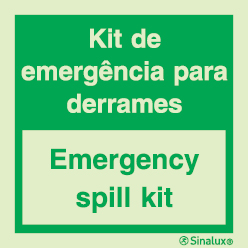 Sinal de Kit de emergência para derrames | Emergency spill kit