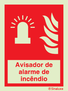Sinal de avisador de alarme de incêndio