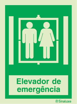 Sinal de elevador de emergência