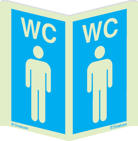 Sinal panorâmico de WC homens