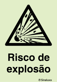 Sinal de perigo, risco de explosão