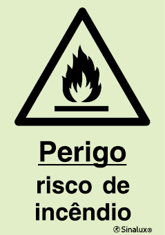 Sinal de perigo, risco de incêndio