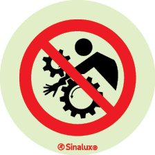 Etiqueta para equipamentos, proibido trabalhar sem luvas de proteção