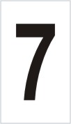 Vinil autoadesivo com o número 7 em fundo branco