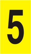 Vinil autoadesivo com o número 5 em fundo amarelo