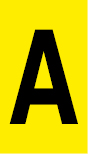 Vinil autoadesivo com a letra A em fundo amarelo