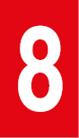 Vinil autoadesivo com o número 8 em fundo vermelho