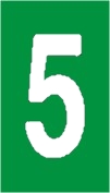 Vinil autoadesivo com o número 5 em fundo verde