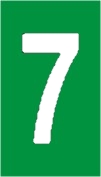 Vinil autoadesivo com o número 7 em fundo verde