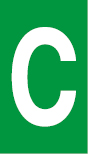 Vinil autoadesivo com a letra C em fundo verde