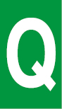 Vinil autoadesivo com a letra Q em fundo verde