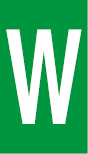 Vinil autoadesivo com a letra W em fundo verde