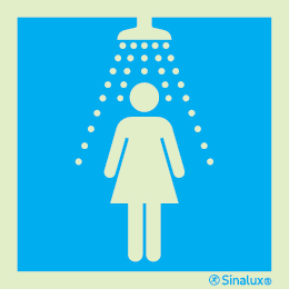 Sinal de informação, chuveiro feminino