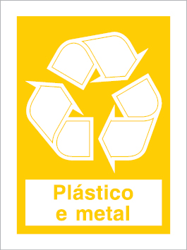 Sinal para separação de resíduos, Plástico e metal