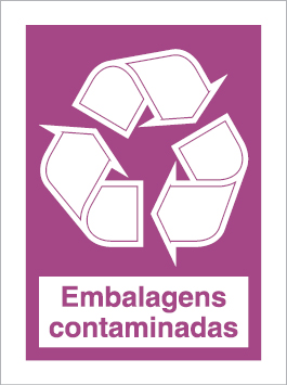 Sinal para separação de resíduos, Embalagens contaminadas