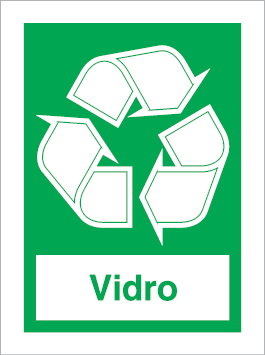 Sinal para separação de resíduos, Vidro