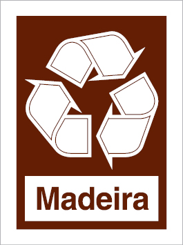 Sinal para separação de resíduos, Madeira