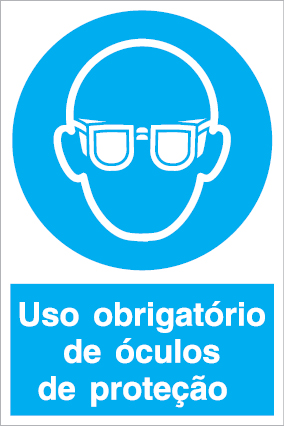 Sinal para estaleiros, obrigação, Uso obrigatório de óculos de proteção