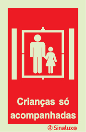 Sinal para condomínios, Crianças só acompanhadas no elevador