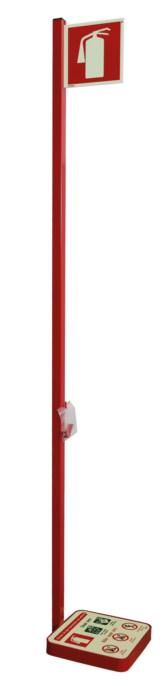 Posicionador vermelho para extintores de água com aditivo