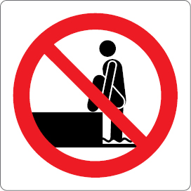 Sinal para parques aquáticos, piscinas e praias, proibição, proibida a Saída da piscina fora das zonas adequadas
