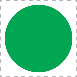 Vinil para vidros, marcador circular verde