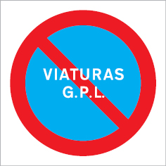 Sinal para parques de estacionamento, proibição estacionamento proibido | viaturas G.P.L.